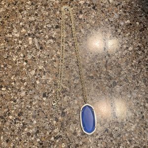 Blue and Gold long pendant Kendra Scott necklace